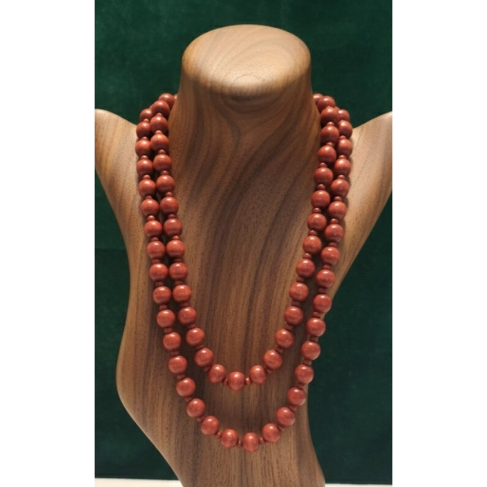 Wooden Beaded Necklace‎ Red Chunky Boho Elegant Fashion Jewelry